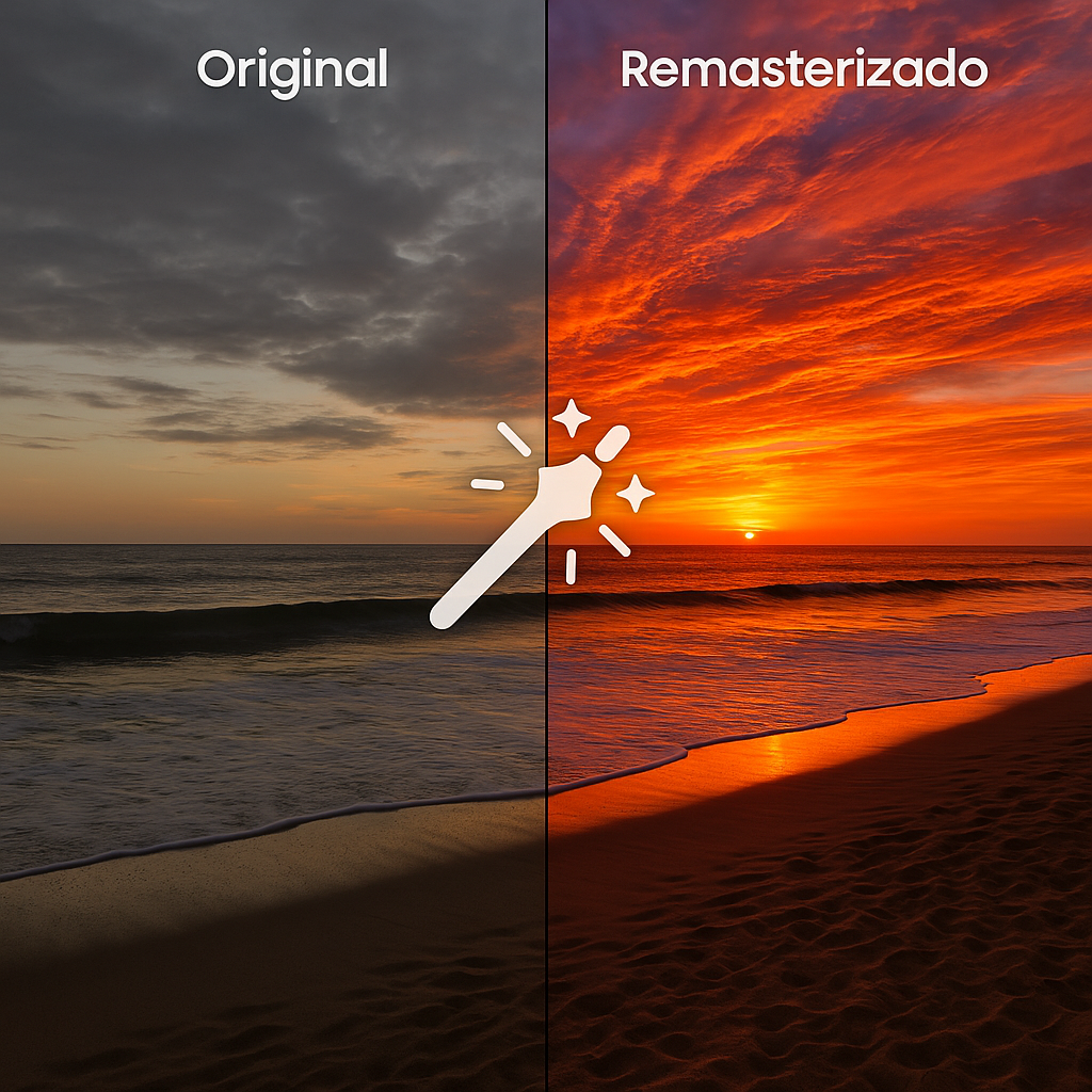 Exemplo da função Remasterizar Foto